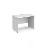Maestro 25 straight desk 1000mm x 600mm - white top with panel end leg
