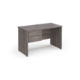 Maestro 25 straight desk 1200mm x 600mm with 2 drawer pedestal - grey oak top with panel end leg