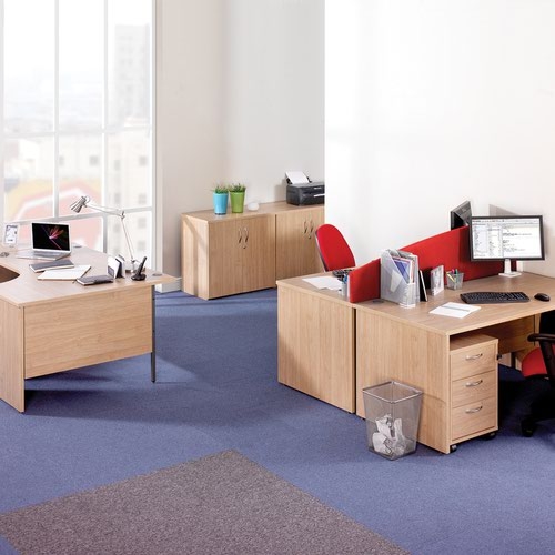 Maestro 25 straight desk 1200mm x 600mm - walnut top with panel end leg