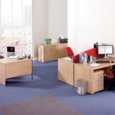 Maestro 25 straight desk 1200mm x 600mm - white top with panel end leg