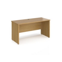Maestro 25 straight desk 1400mm x 600mm - oak top with panel end leg