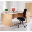 Maestro 25 straight desk 1400mm x 600mm with 2 drawer pedestal - white top with panel end leg