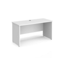 Maestro 25 straight desk 1400mm x 600mm - white top with panel end leg