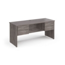 Maestro 25 straight desk 1600mm x 600mm with two x 2 drawer pedestals - grey oak top with panel end leg