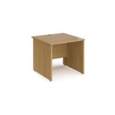 Maestro 25 straight desk 800mm x 800mm - oak top with panel end leg