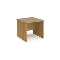 Maestro 25 straight desk 800mm x 800mm - oak top with panel end leg