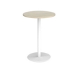 Monza circular poseur table with flat round white base 800mm - made to order