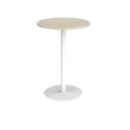 Monza circular poseur table with flat round white base 800mm - made to order