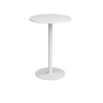 Monza circular poseur table with flat round white base 800mm - white