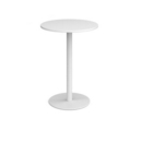 Monza circular poseur table with flat round white base 800mm - white
