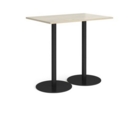 Monza rectangular poseur table with flat round black bases 1200mm x 800mm - made to order