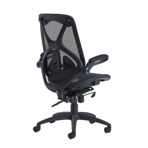 Napier high mesh back operator chair with mesh seat - black