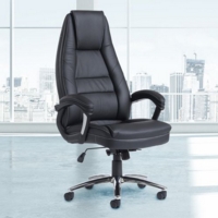 Noble high back managers chair - black faux leather