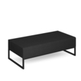 Nera modular soft seating double bench with black frame - elapse grey