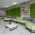 Nera modular soft seating single bench with back and right arm and black frame - elapse grey seat with late grey back