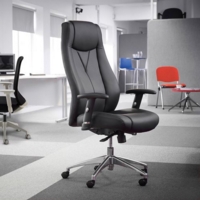 Odessa high back executive chair - black faux leather