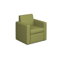 Oslo square back reception 1 seater sofa 800mm wide - endurance green