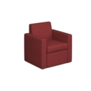Oslo square back reception 1 seater sofa 800mm wide - extent red