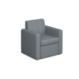 Oslo square back reception 1 seater sofa 800mm wide - late grey