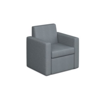 Oslo square back reception 1 seater sofa 800mm wide - late grey
