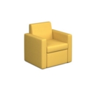 Oslo square back reception 1 seater sofa 800mm wide - lifetime yellow
