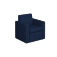 Oslo square back reception 1 seater sofa 800mm wide - maturity blue