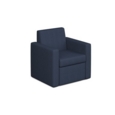 Oslo square back reception 1 seater sofa 800mm wide - range blue