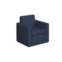 Oslo square back reception 1 seater sofa 800mm wide - range blue