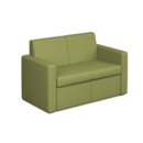 Oslo square back reception 2 seater sofa 1340mm wide - endurance green