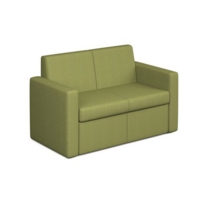 Oslo square back reception 2 seater sofa 1340mm wide - endurance green