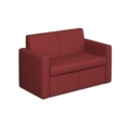 Oslo square back reception 2 seater sofa 1340mm wide - extent red