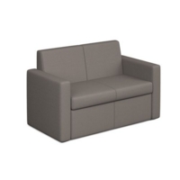 Oslo square back reception 2 seater sofa 1340mm wide - forecast grey