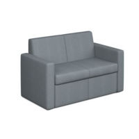 Oslo square back reception 2 seater sofa 1340mm wide - late grey