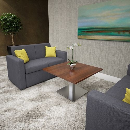 Oslo square back reception 2 seater sofa 1340mm wide - maturity blue