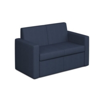 Oslo square back reception 2 seater sofa 1340mm wide - range blue