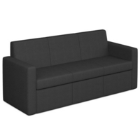 Oslo square back reception 3 seater sofa 1880mm wide - elapse grey