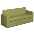 Oslo square back reception 3 seater sofa 1880mm wide - endurance green