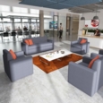 Oslo square back reception 3 seater sofa 1880mm wide - extent red