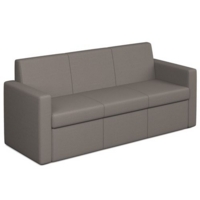 Oslo square back reception 3 seater sofa 1880mm wide - forecast grey