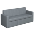 Oslo square back reception 3 seater sofa 1880mm wide - late grey