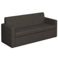Oslo square back reception 3 seater sofa 1880mm wide - present grey