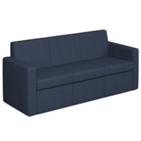 Oslo square back reception 3 seater sofa 1880mm wide - range blue