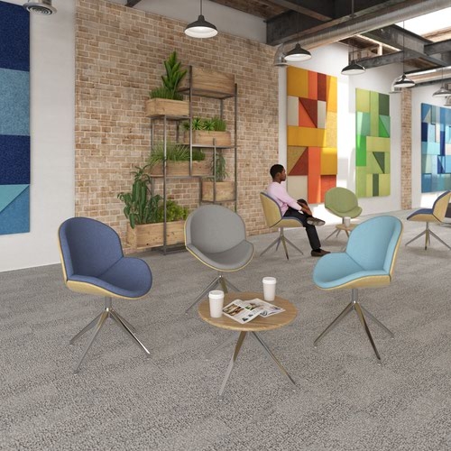 Otis coffee table 600mm diameter with oak top and pyramid base - made to order