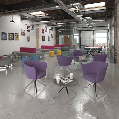 Otis single seater tub chair with 4 star swivel base - elapse grey