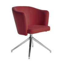 Otis single seater tub chair with 4 star swivel base - extent red