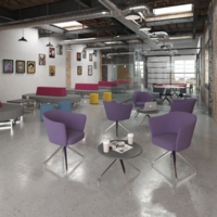 Otis single seater tub chair with 4 star swivel base - forecast grey