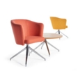 Otis single seater tub chair with 4 star swivel base - late grey