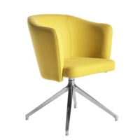 Otis single seater tub chair with 4 star swivel base - lifetime yellow