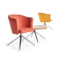 Otis single seater tub chair with 4 star swivel base - lifetime yellow