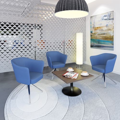 Otis single seater tub chair with 4 star swivel base - maturity blue